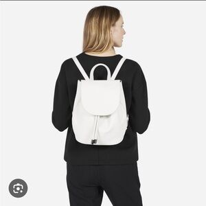 Everlane Petra Leather Backpack in white